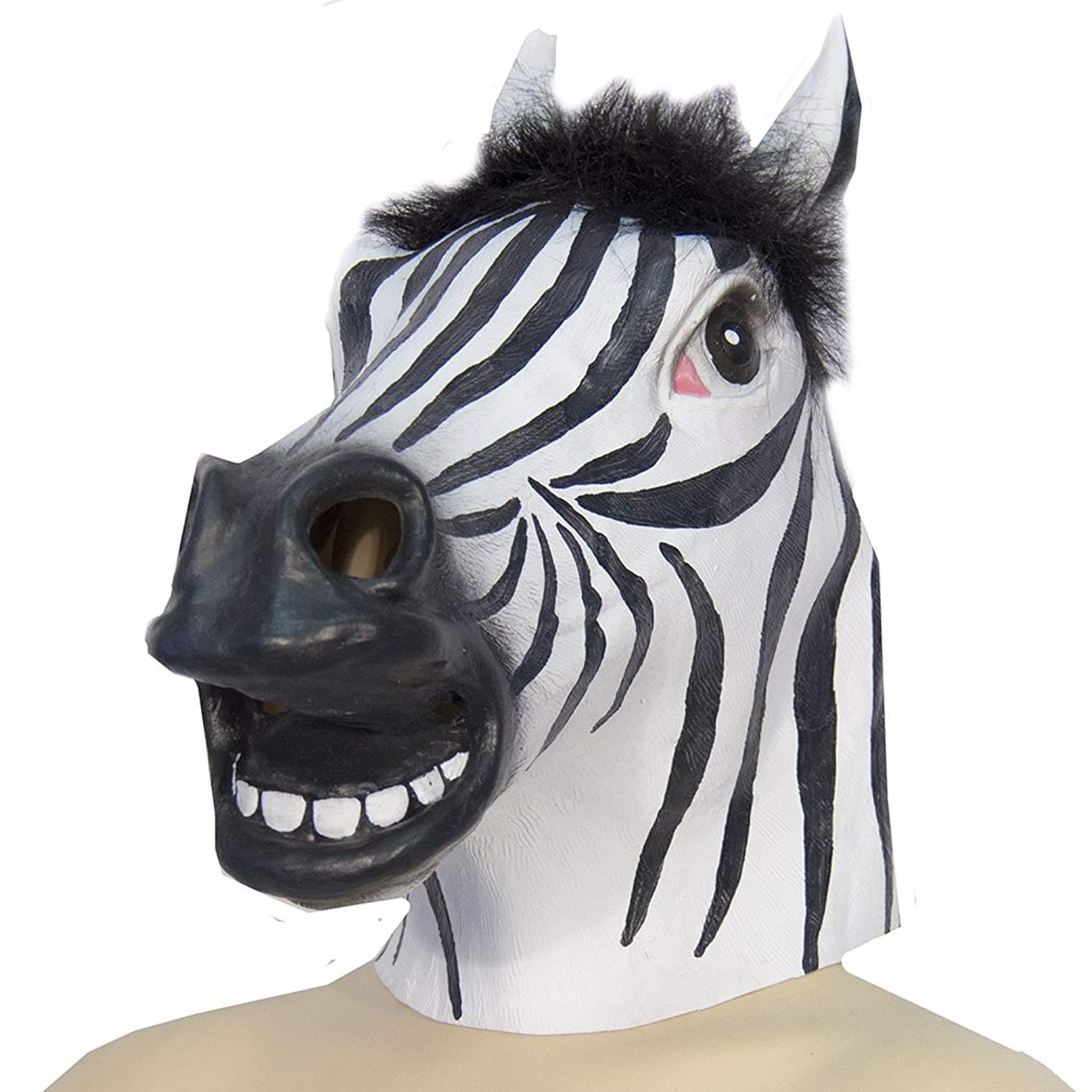 Zebra Animal Full Face Adult Costume Mask eBay