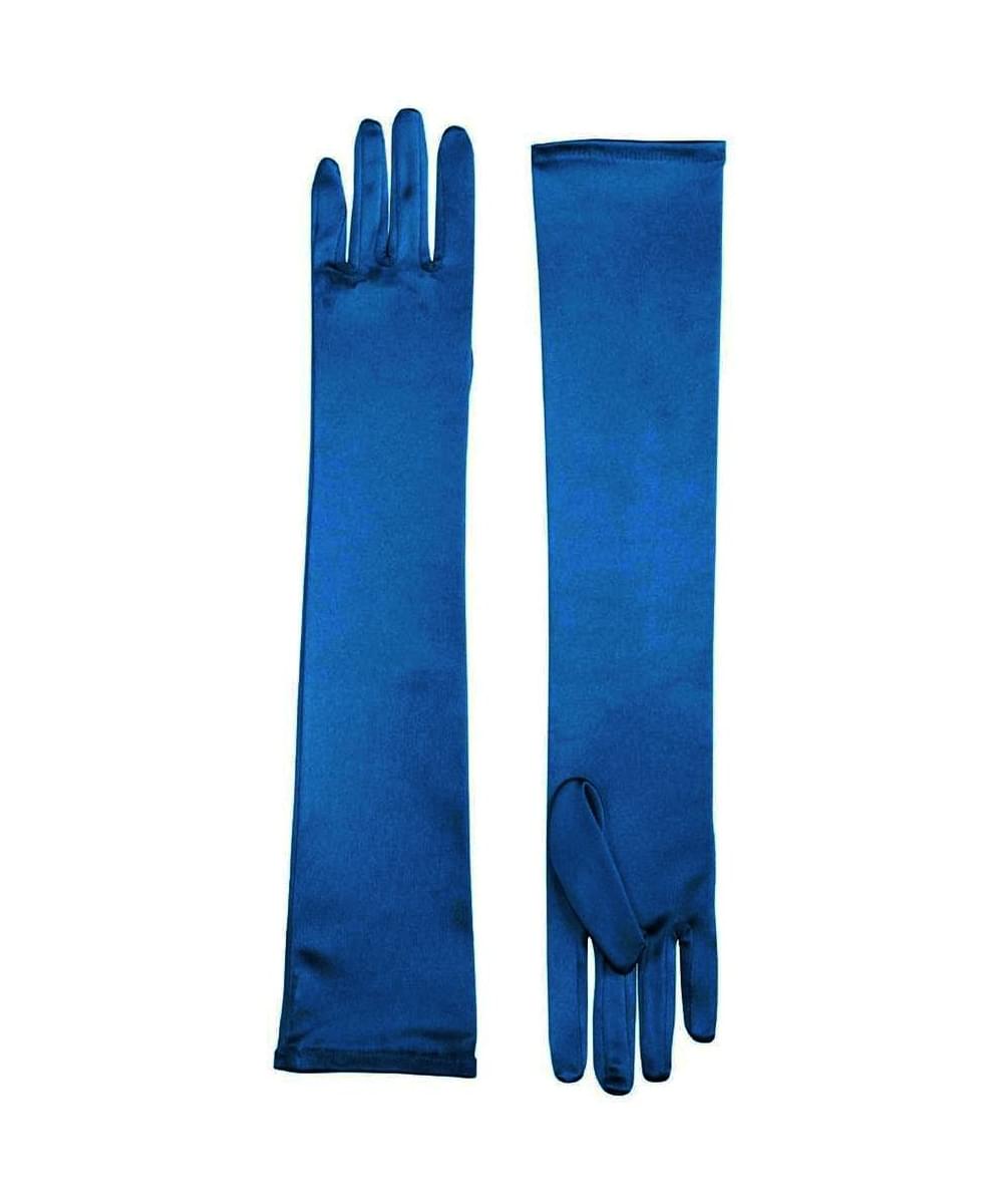 Long Light Blue Adult Female Costume Satin Dress Gloves One Size eBay