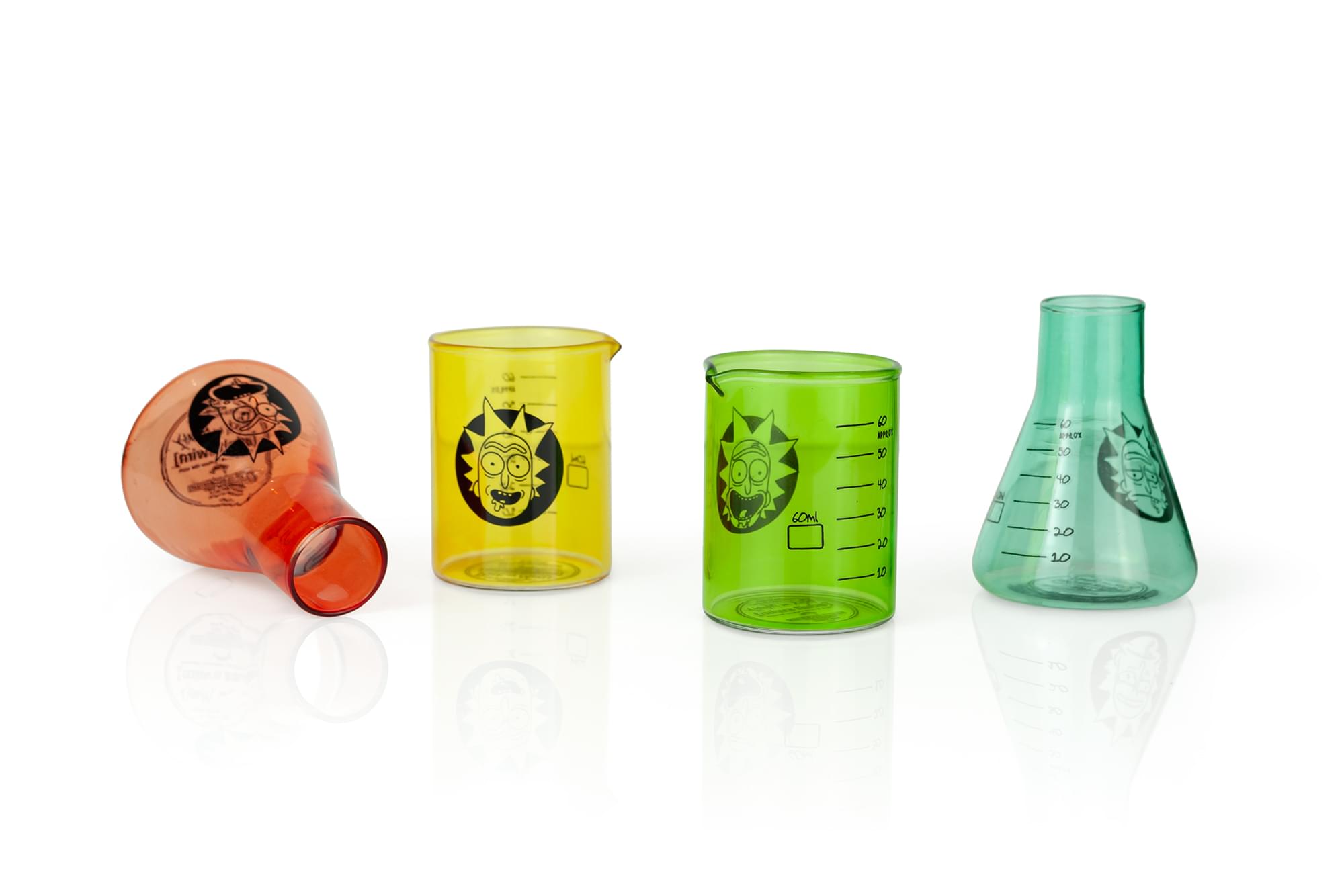 Rick and Morty Laboratory Beakers 2oz Shot Glasses Set of 4