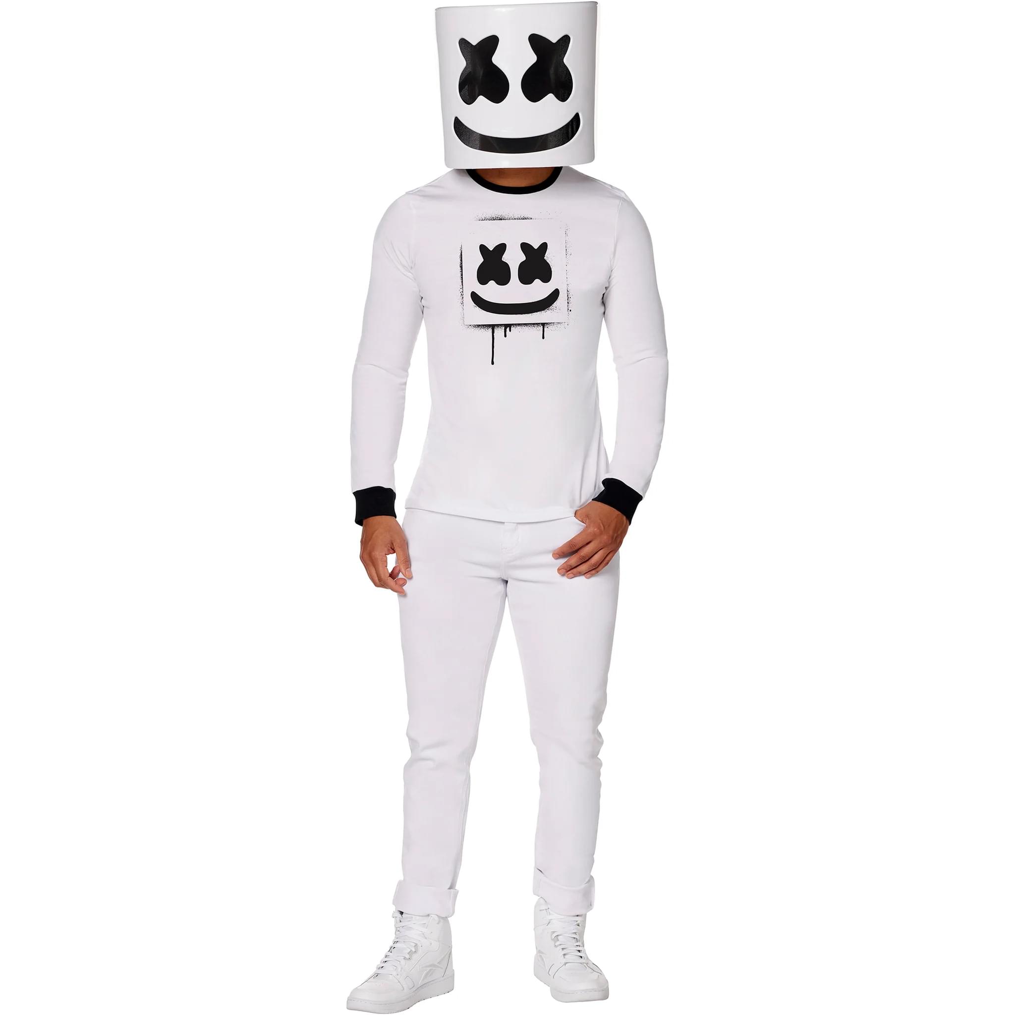 Marshmello Adult Costume | Long Sleeve Shirt With Half Mask | eBay