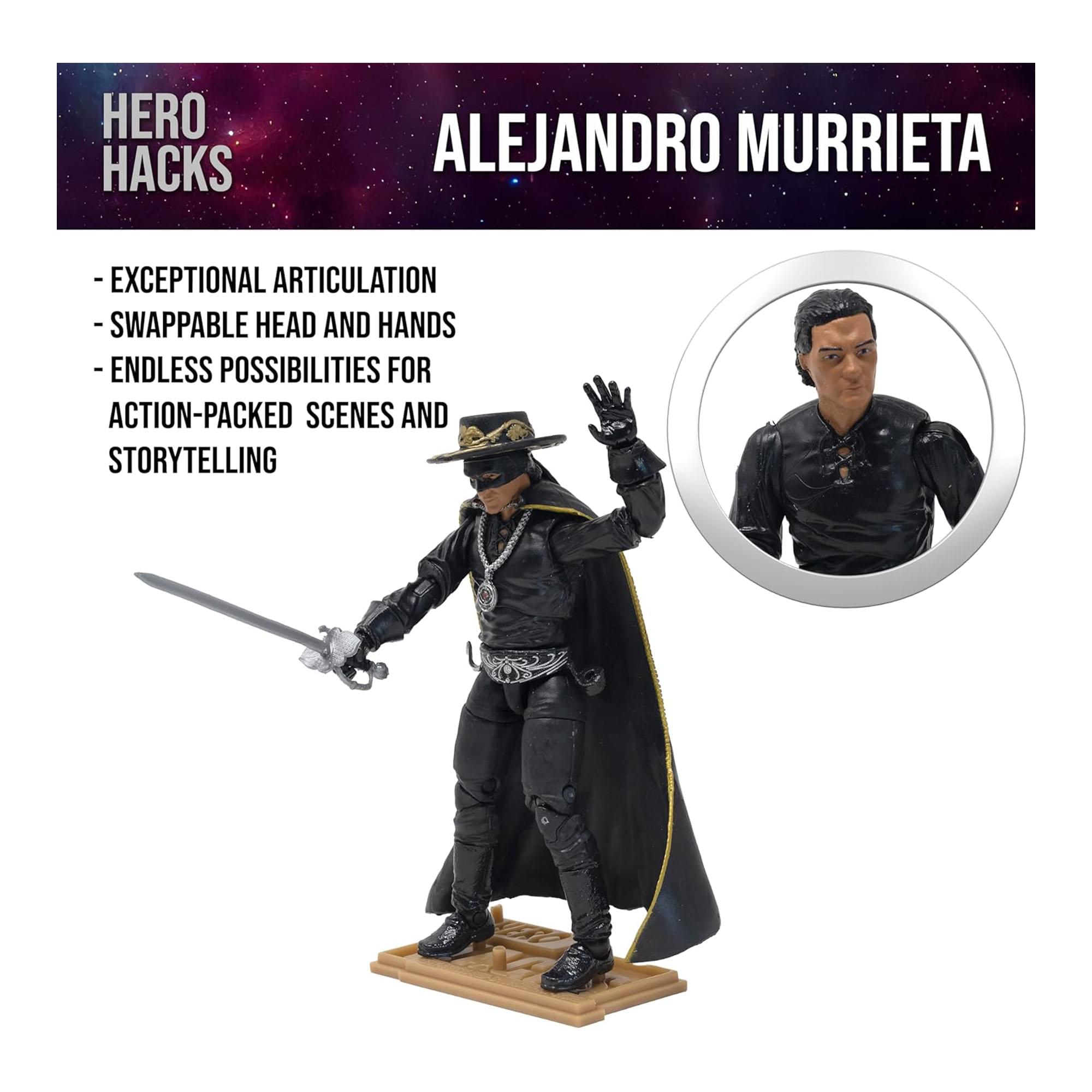 The Mask of Zorro Hero H.A.C.K.S. Action Figure | Alejandro