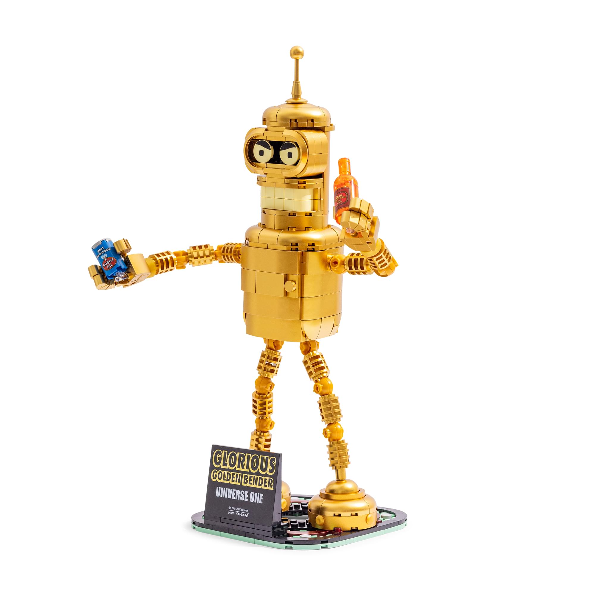 新品未使用 SKYLRK EARTH BENDER 26cm Brickcraft Futurama Glorious Golden Bender 396-Piece Building Kit