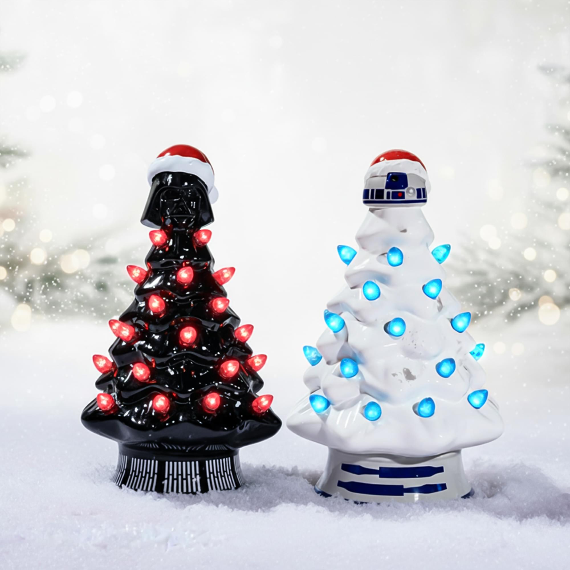 Star Wars Light-Up Ceramic Christmas Tree Set Of 2 | eBay