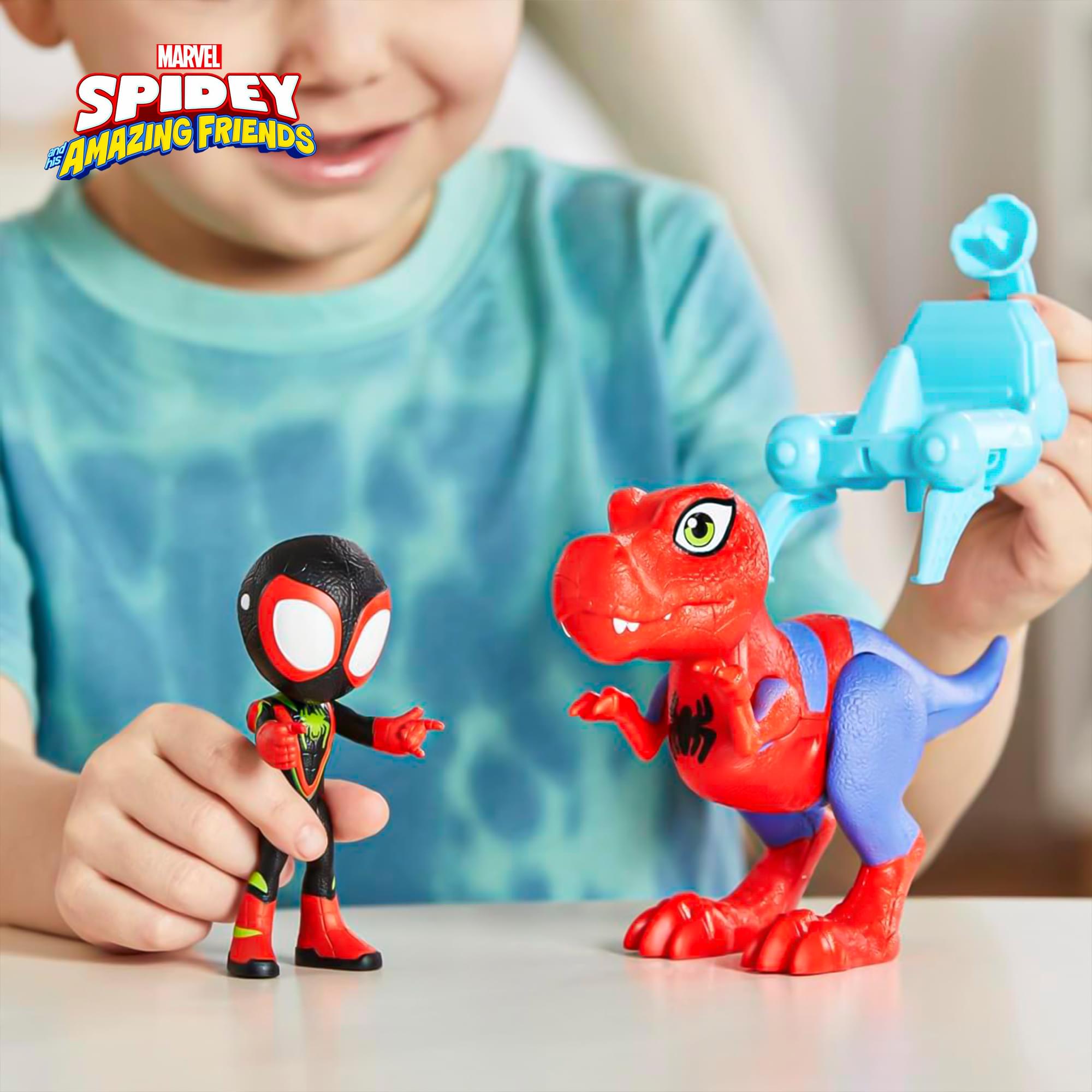 Spidey et ses amis extraordinaires – figurine avec dinosaure et accessoires