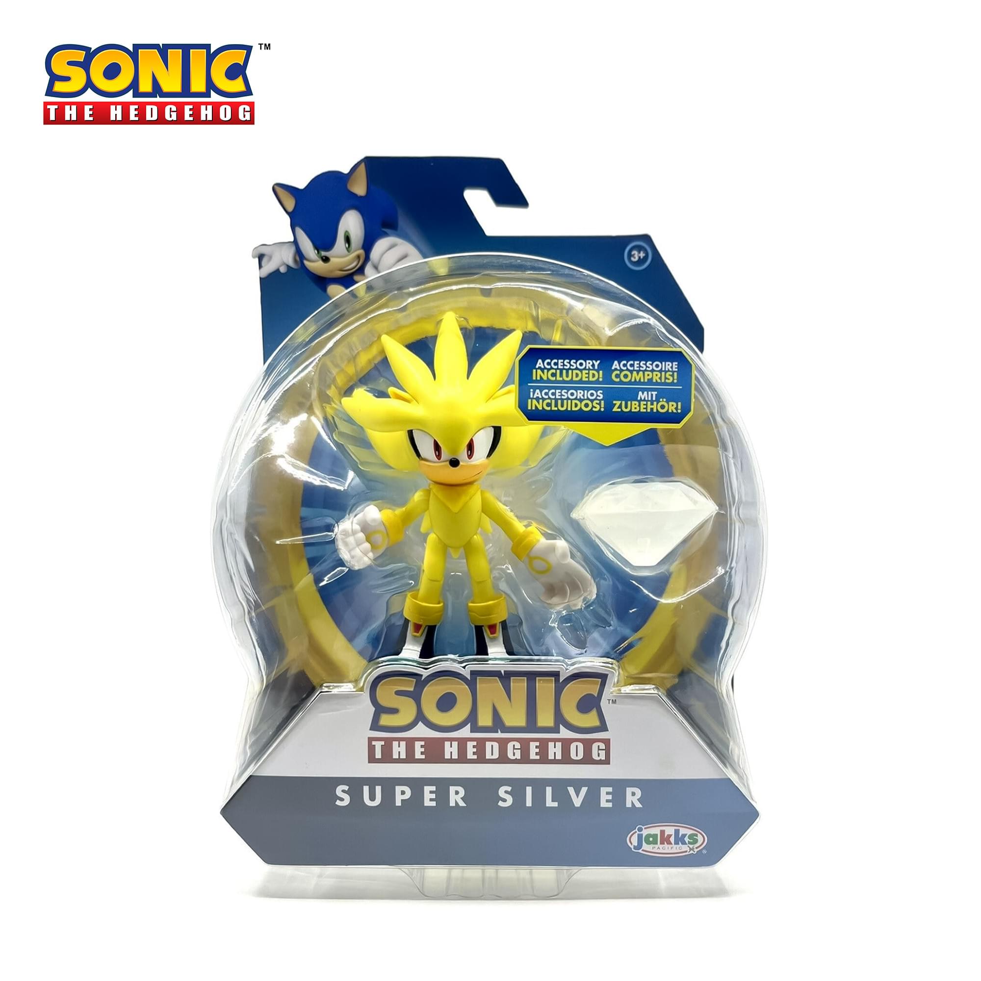 Sonic The Hedgehog 4-Inch Action Figure | Super Silver with White