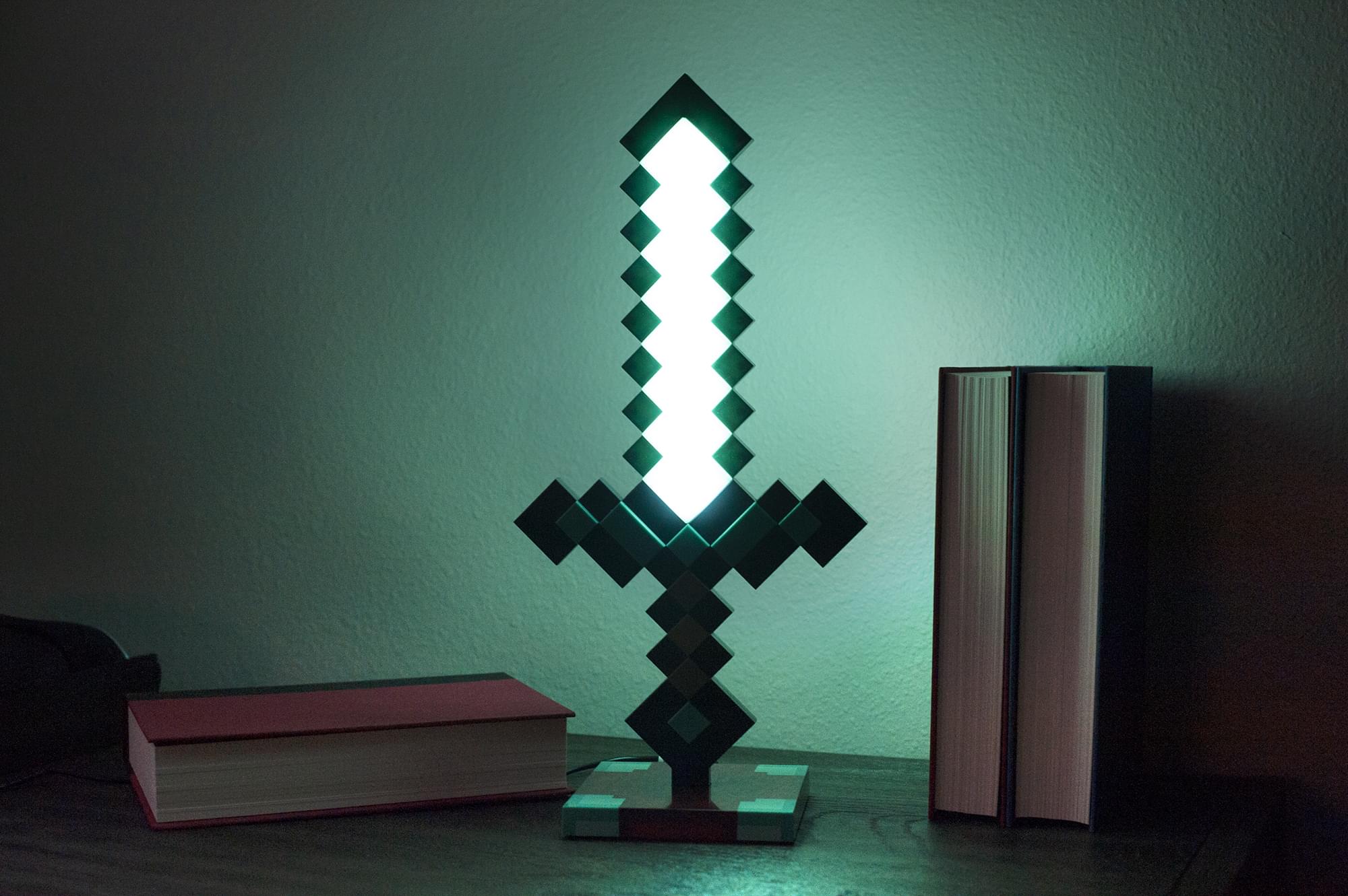 Minecraft Diamond Sword 14 Inch USB Desk LED Bedside Night Light Lamp
