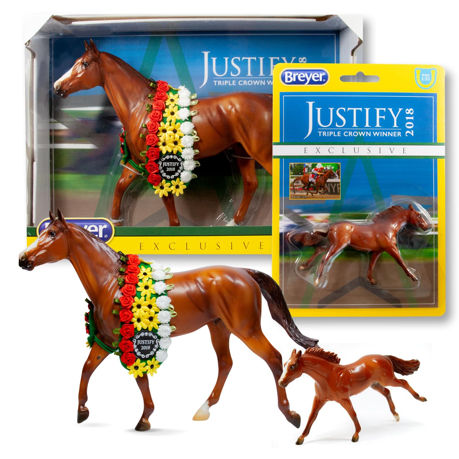 Breyer Justify Horse Model Set Includes Traditional & Stablemates