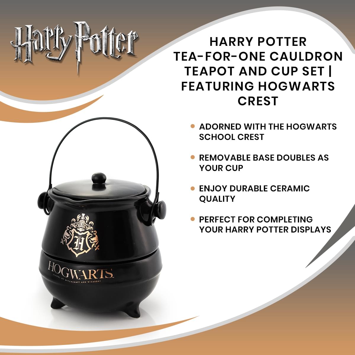 Harry Potter TeaForOne Cauldron Teapot And Cup Set Featuring