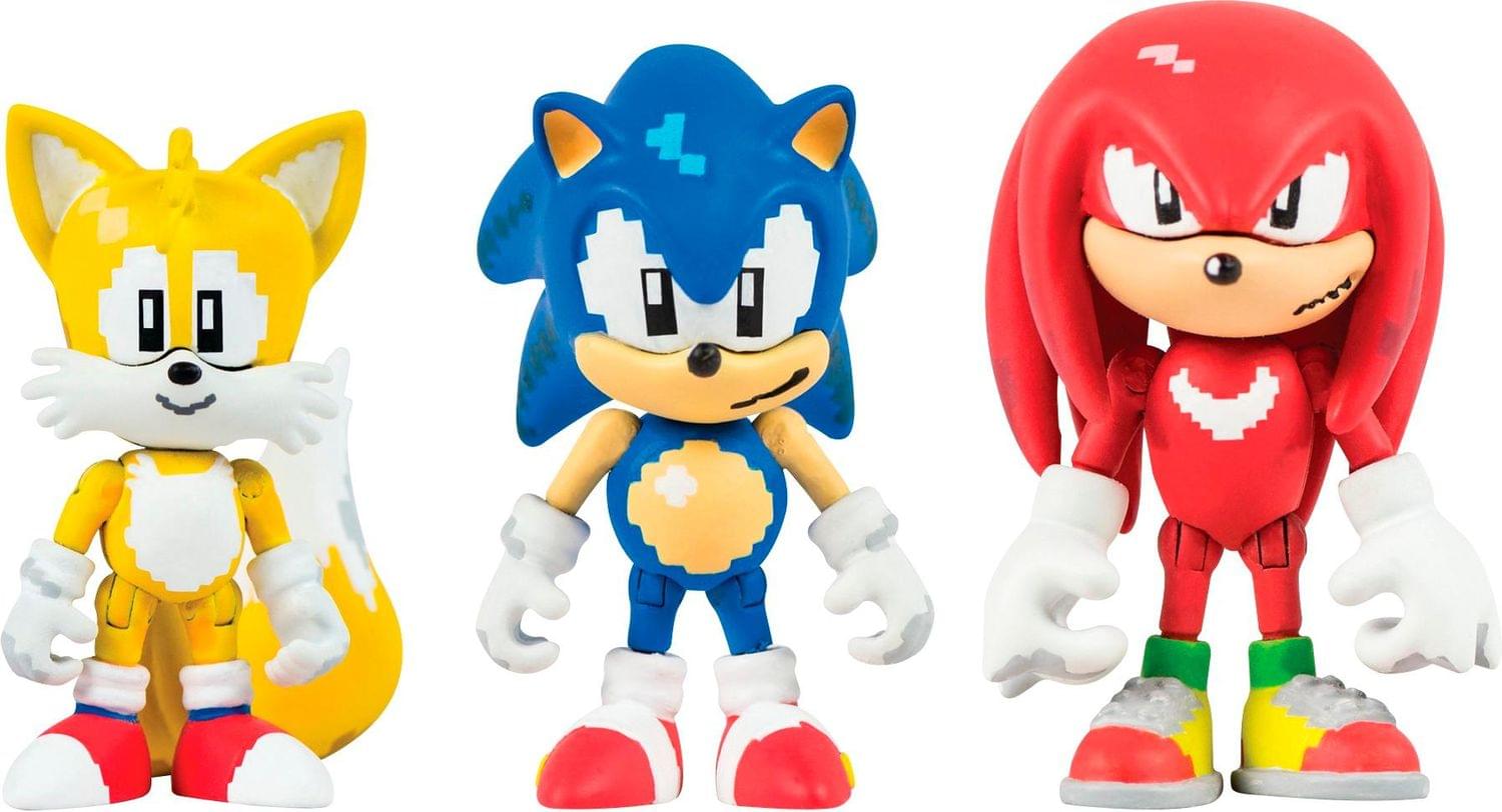 Sonic the Hedgehog Classic 16 Bit Pixel 3 Inch Figure 3Pack w/ Rings