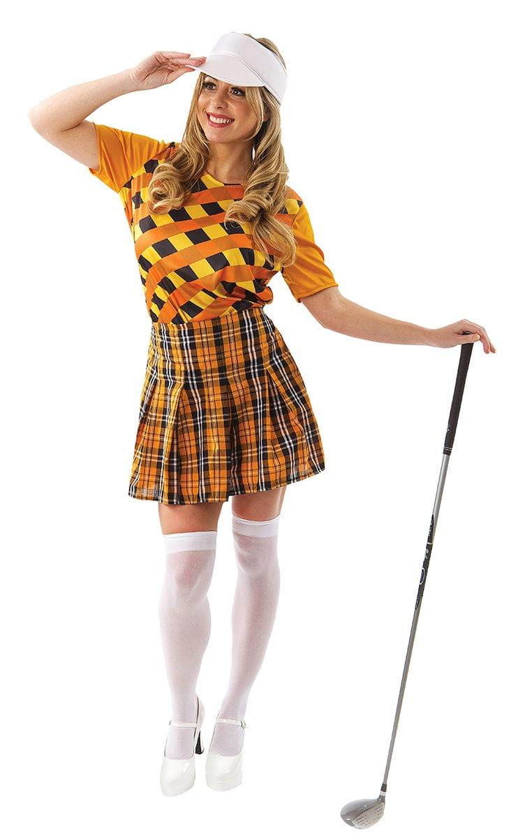 Female Golfer Costume Orange Black