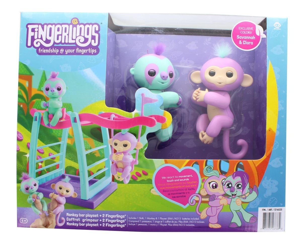 Fingerlings Monkey Bar Playset w/ 2 Fingerlings Savannah and Clara eBay