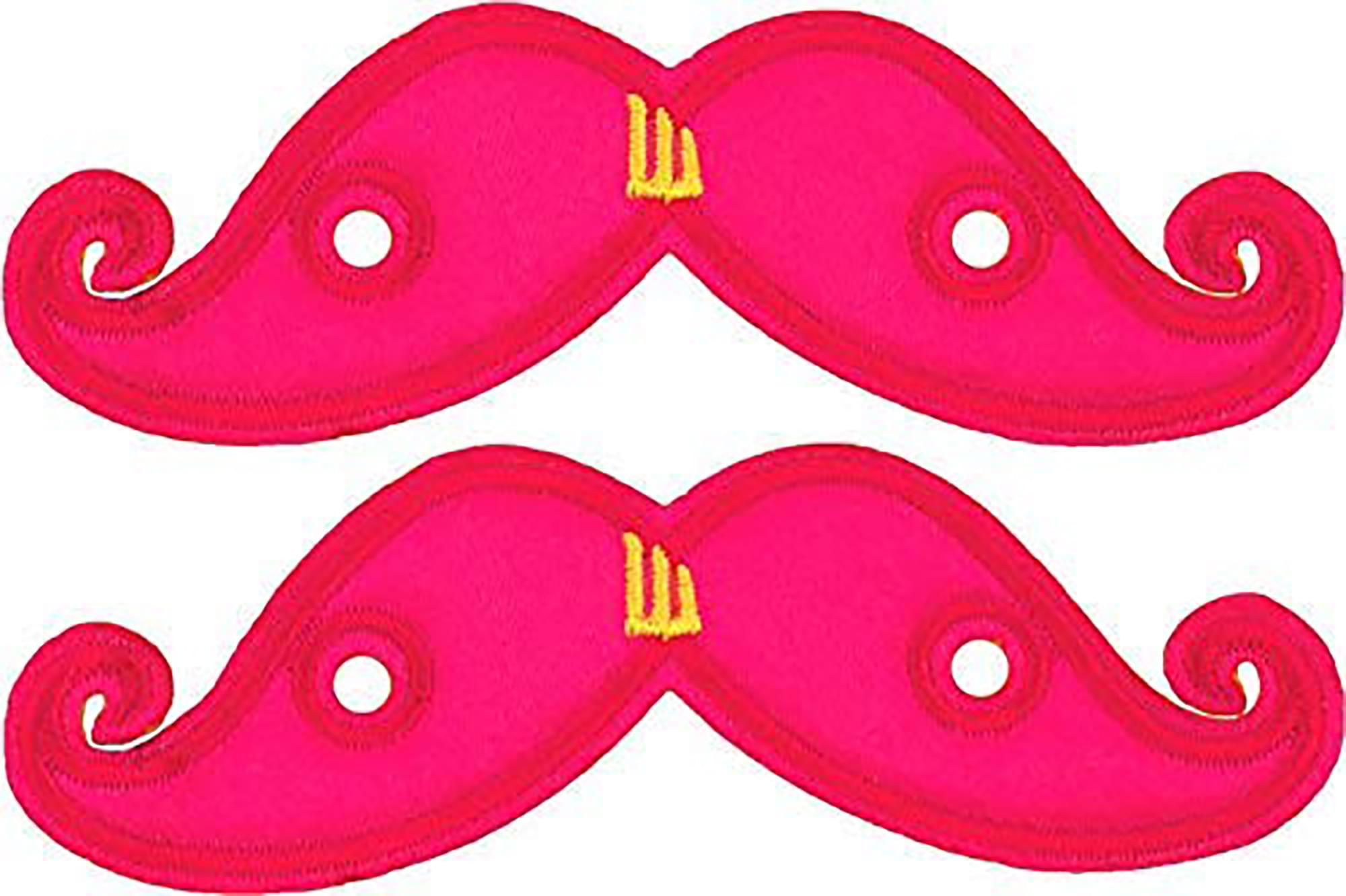 Shwings Shoe Accessories Neon Pink Handlebar Mustache