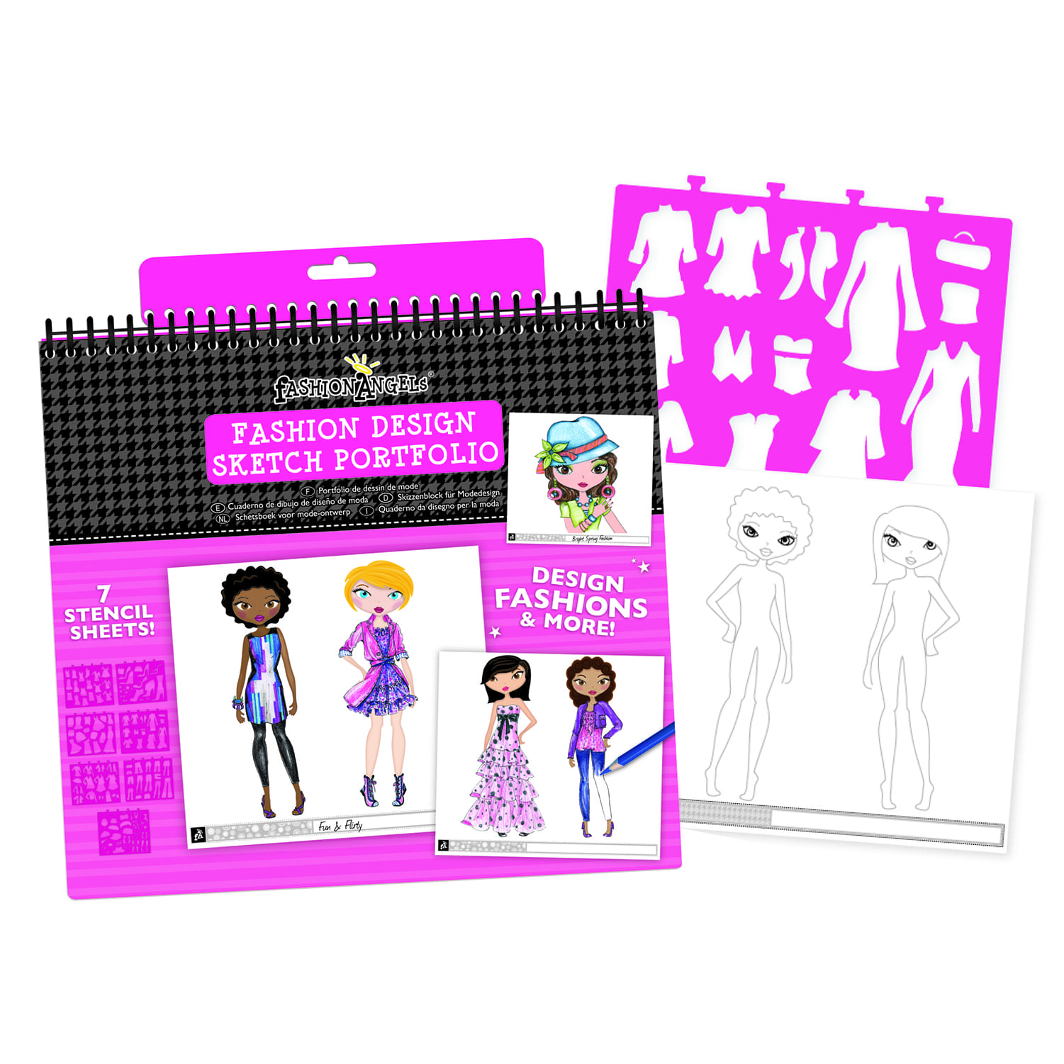 Fashion Design Sketch Portfolio & Stencil Set eBay