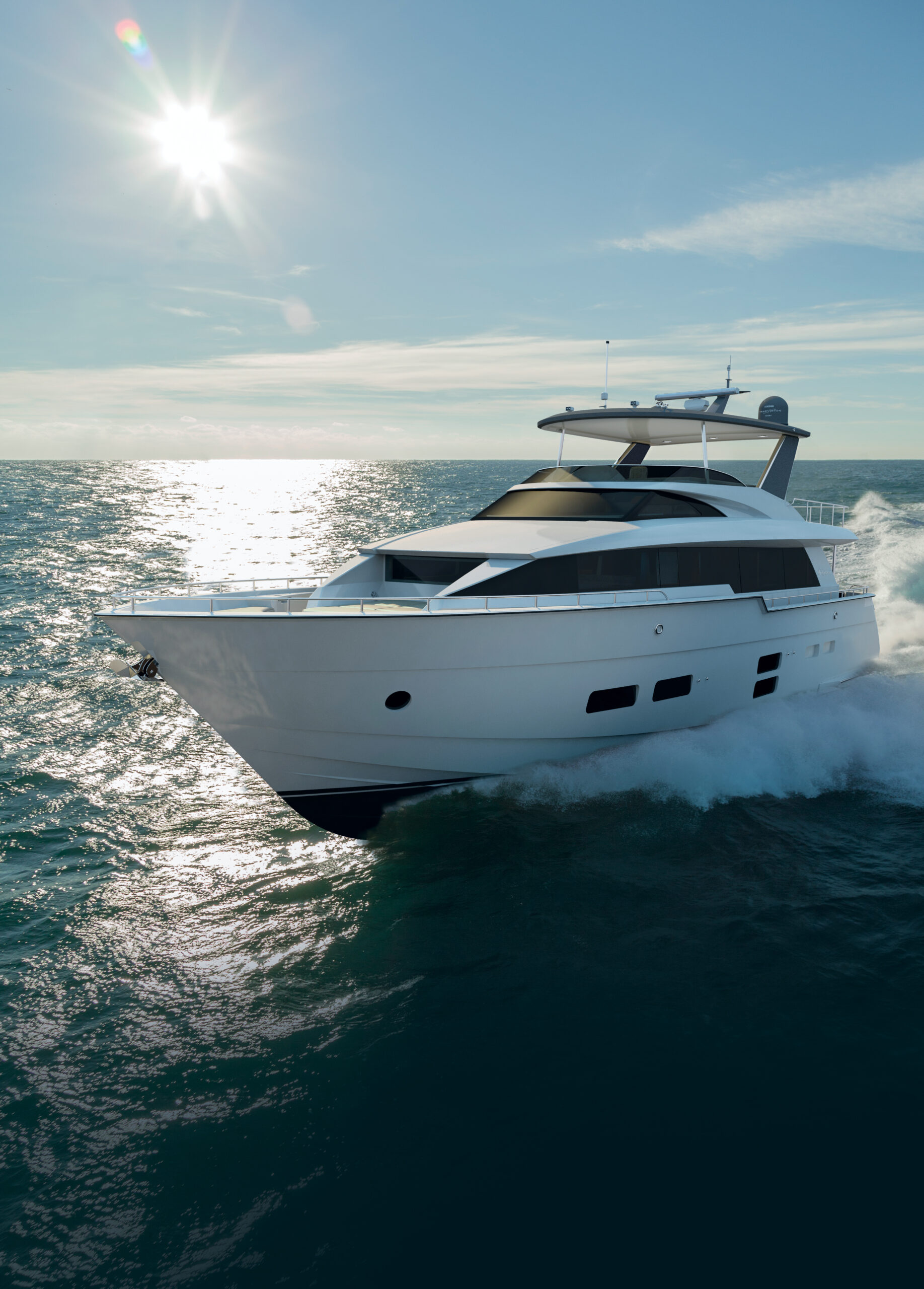 Hatteras 70 Motor Yacht Rendering_Running Hatteras 70 Motor Yacht Rendering_Running