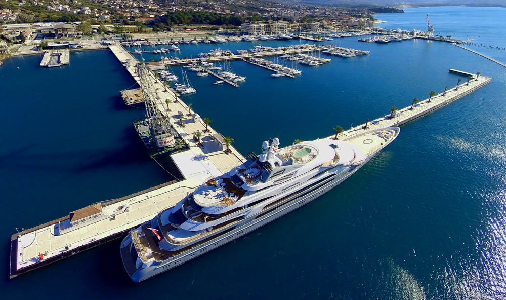 The new 820-foot berth at Porto Montenegro can handle some of the largest yachts in the world. The new 820-foot berth at Porto Montenegro can handle some of the largest yachts in the world.