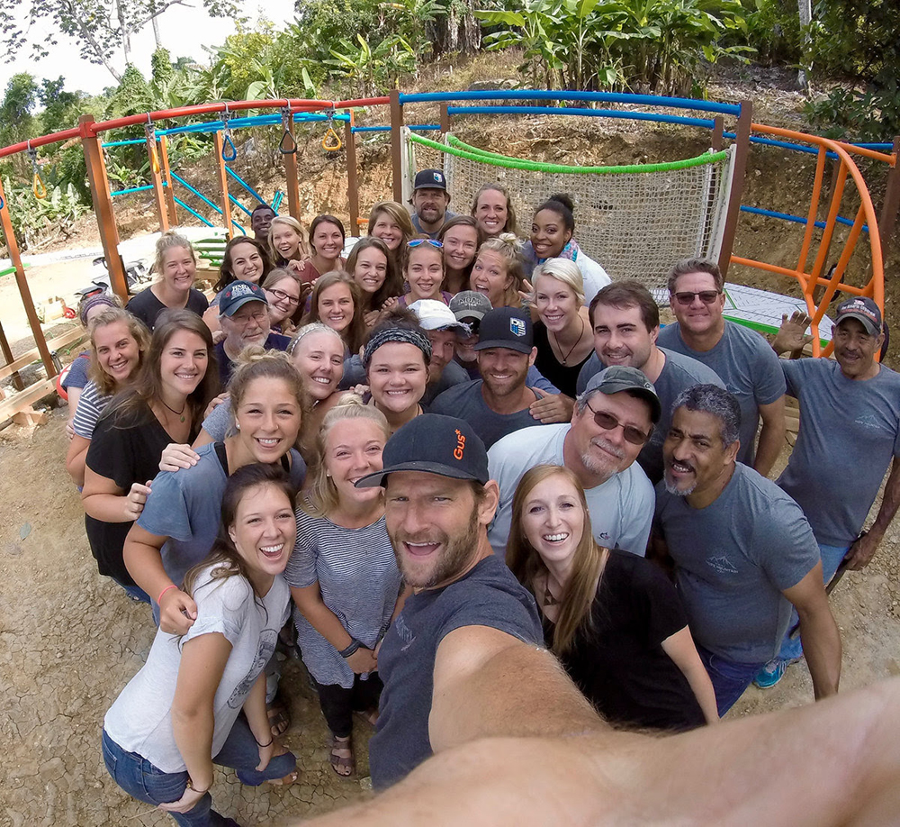 Nautique employees helped construct a playground at a mission camp in the Dominican Republic.