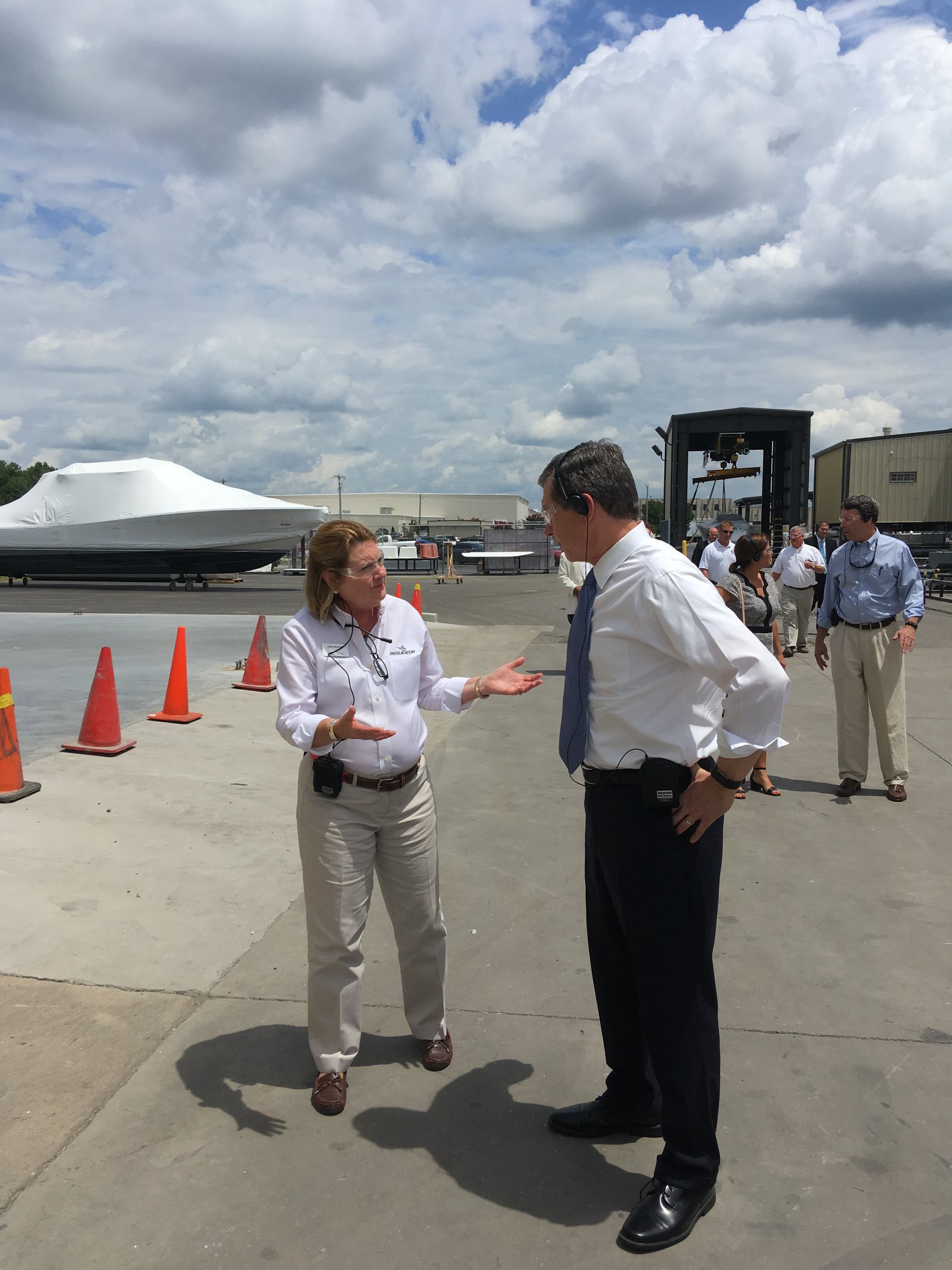 Chowan Herald Image Credit- Joan Maxwell shows NC Governor Roy Cooper the site of Regulator’s factory expansionjpg Chowan Herald Image Credit- Joan Maxwell shows NC Governor Roy Cooper the site of Regulator's factory expansionjpg