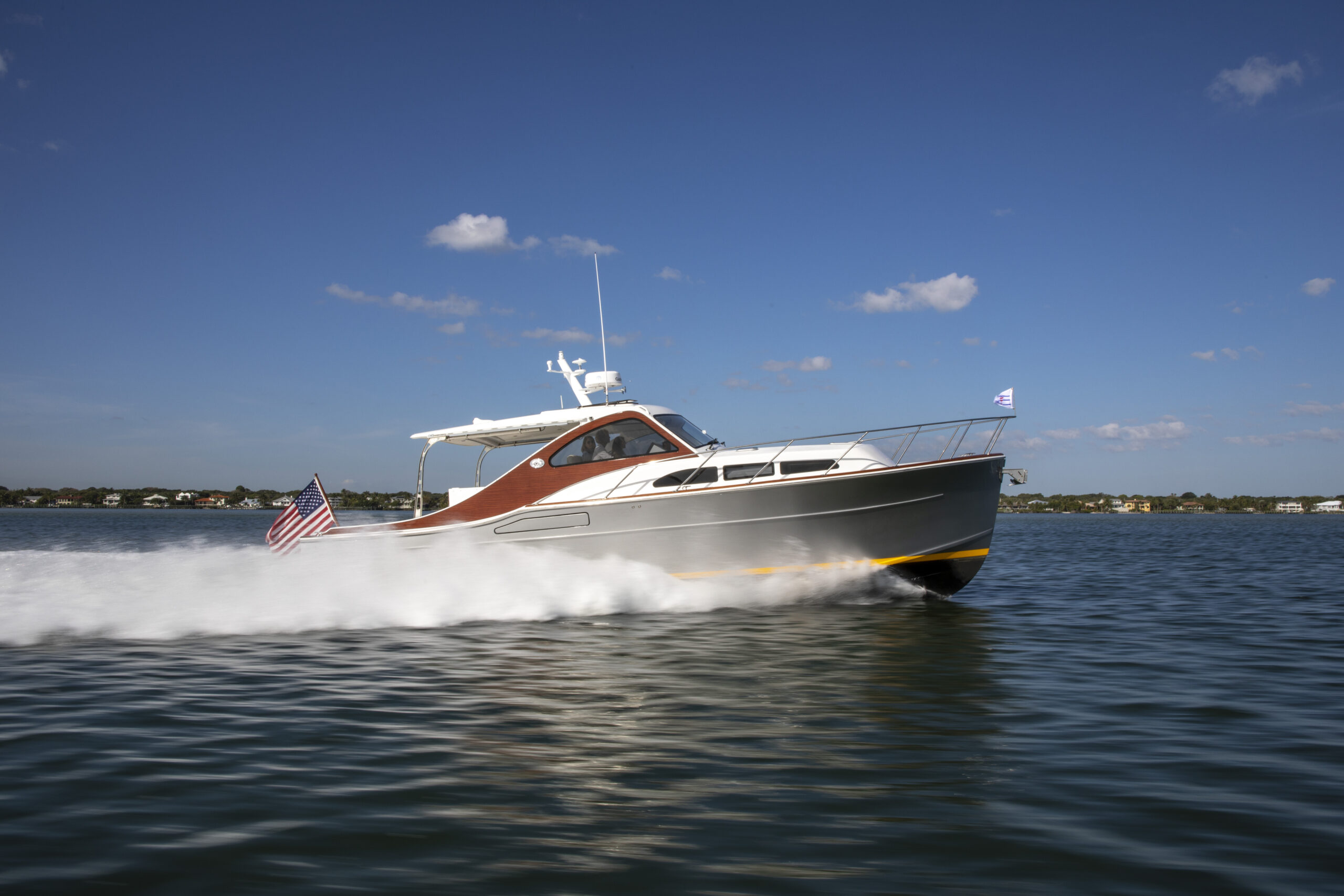 Boat Test of Huckins Sportsman 38 in Stuart Florida