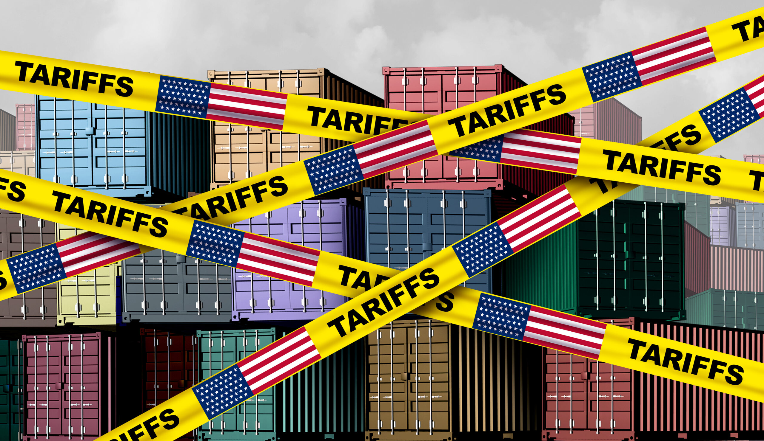 American tariffs and US government taxation or punative tariff trade war policy or duties imposed on imports and exports by a government on imported or exported goods as Protectionism. FRESHIDEA - STOCK.ADOBE.COM PHOTO