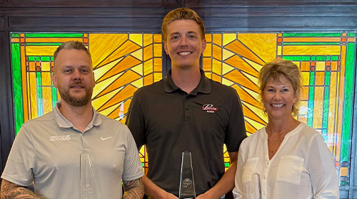(From left): Jasper Nysether, Sea-Dog Line; Tustyn Wiedbrauk, Presta/Malcon Marine; and Barb Foss, Polyform US. PHOTO COURTESY NMDA