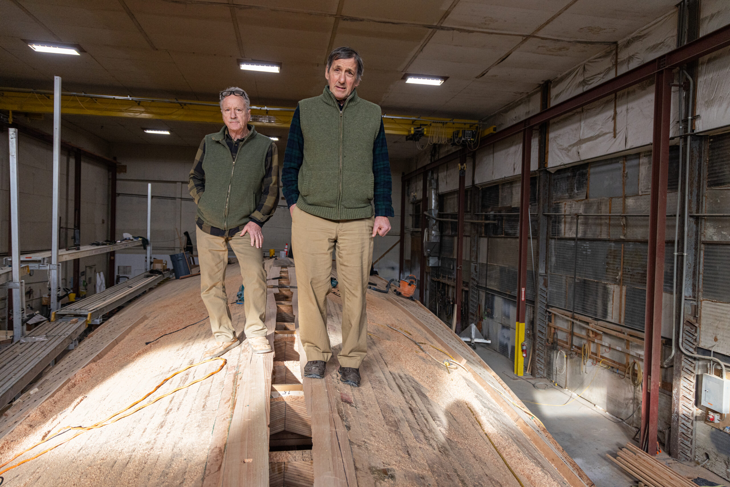 Rick Scarano (left) runs the business side of the yard and the charter operation, and John designs and oversees construction. PIM VAN HEMMEN PHOTO