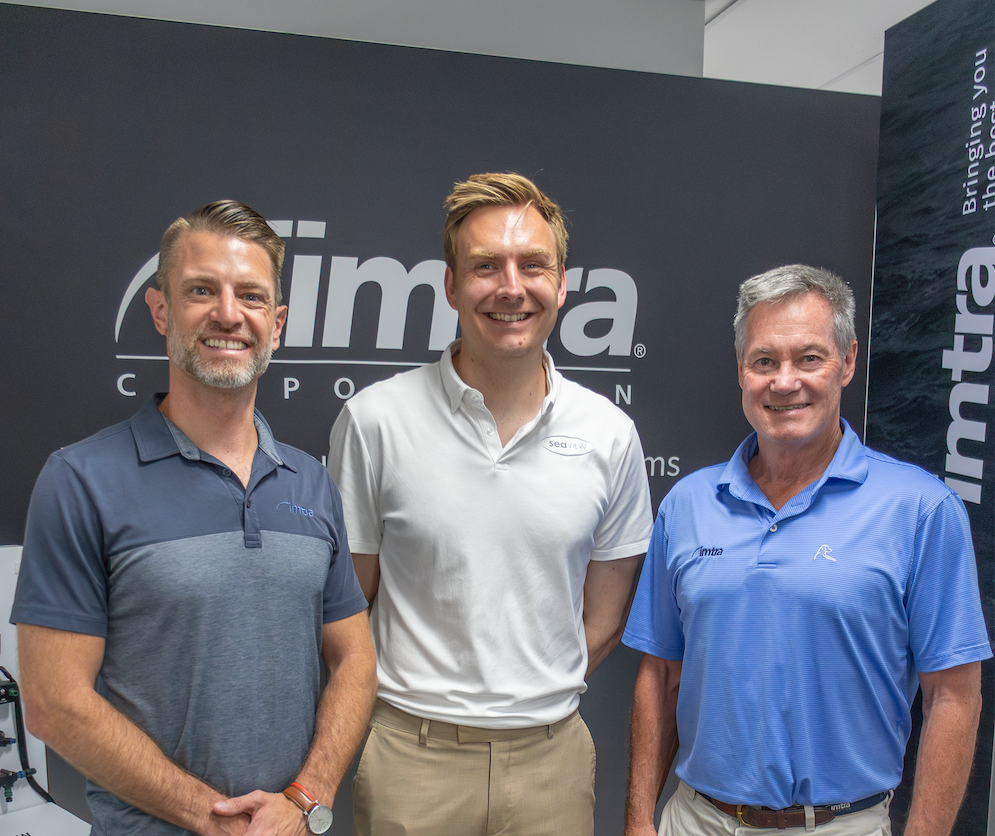 1_IMTRA (From left) IMTRA’s Colby Chevalier, Seaview's Ed Fitzgerald and IMTRA’s Chip Farnham. PHOTO COURTESY IMTRA
