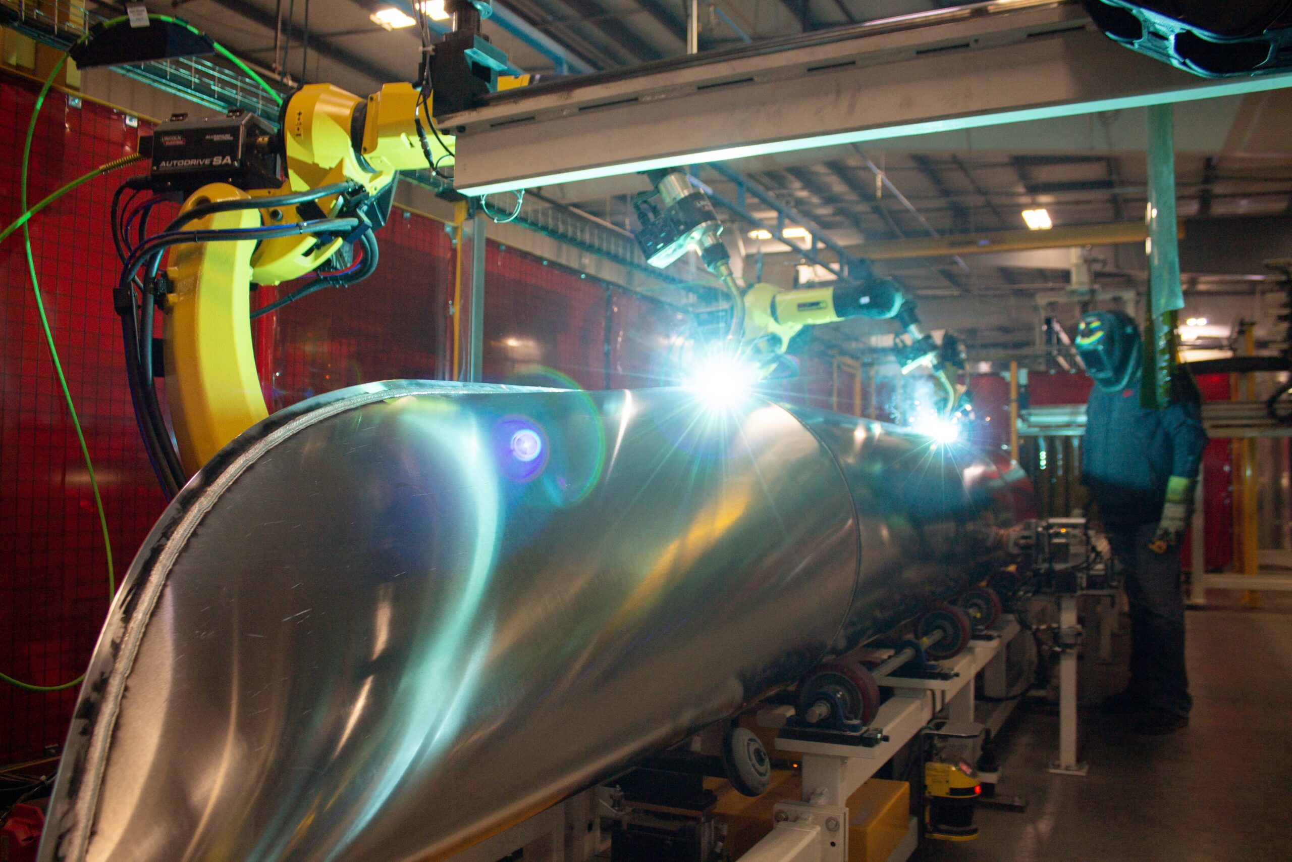 Smoker Craft Robot welding pontoon copy Smoker Craft’s robotic welding machines have allowed some metalworkers to move to other high-productivity roles. PHOTO COURTESY SMOKER CRAFT