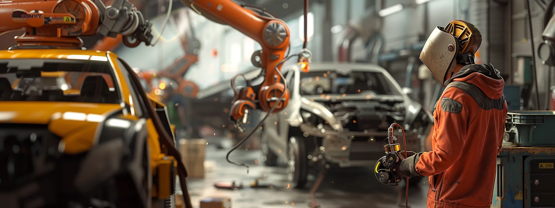 The Evolution of Welding Techniques in Modern Auto Body Repair 5 A Technician Wearing Advanced Robotic 18d3569a Cd03 47ff A2ea 98d573d2d88d