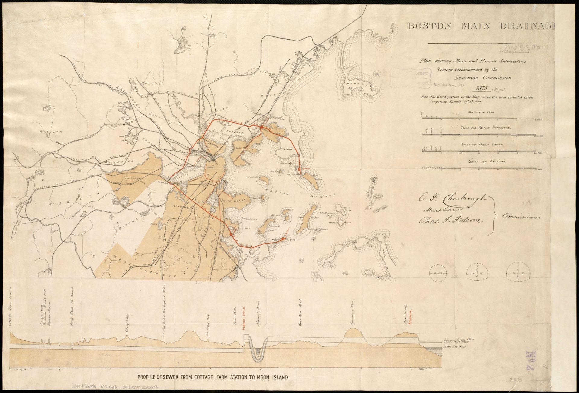 Boston Sewerage Commission, Boston main drainage (1875). (Courtesy the Muriel G. and Norman B. Leventhal Family Foundation)