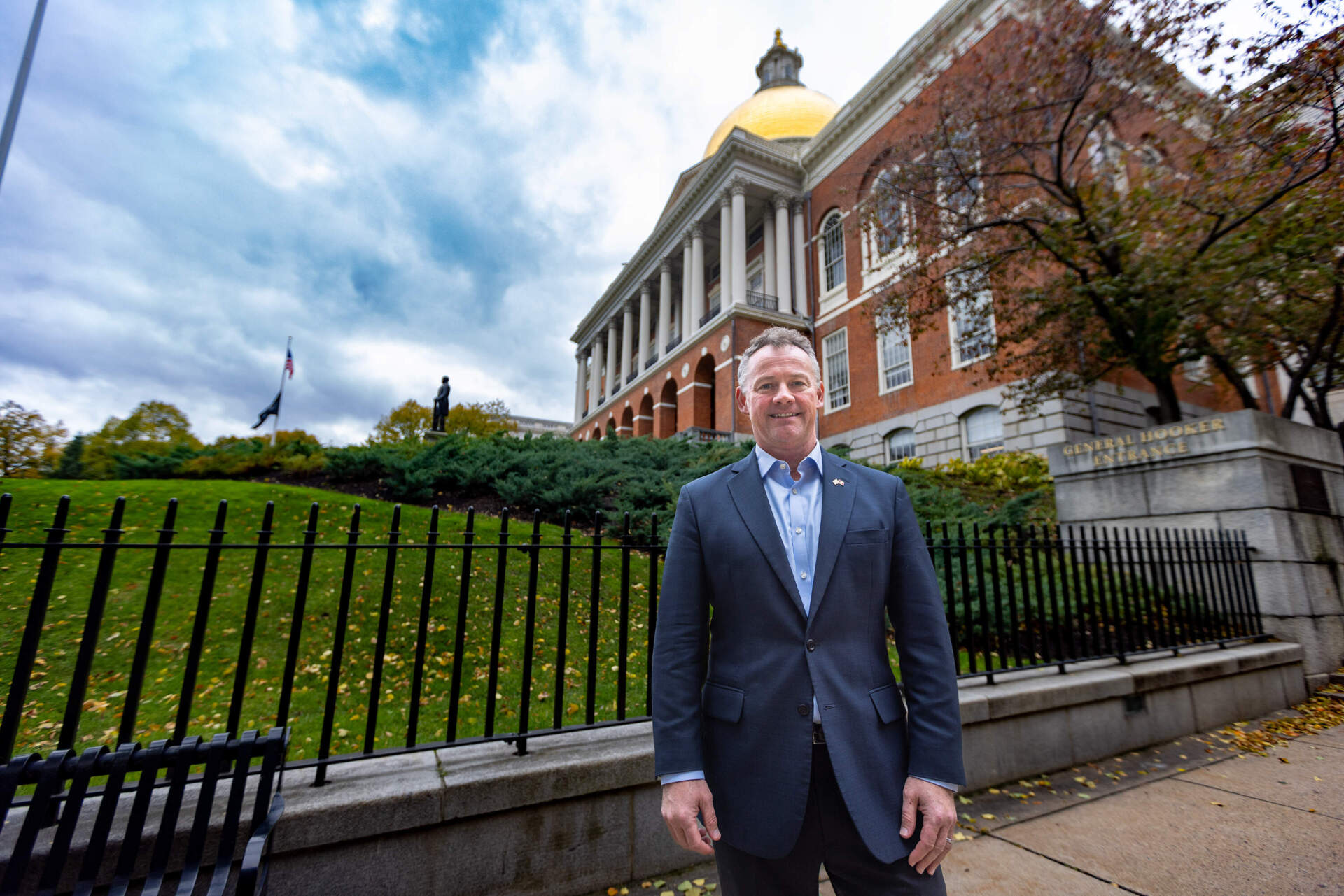 Republican gubernatorial candidate Brian Shortsleeve at the State House. (Jesse Costa/WBUR)