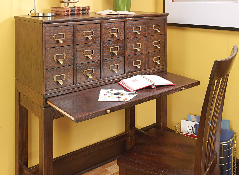 Card Catalog Cabinet Woodworking Project Woodsmith Plans