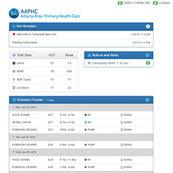 Dashboard with Schedule