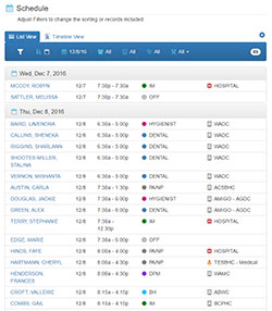 Schedule - List View