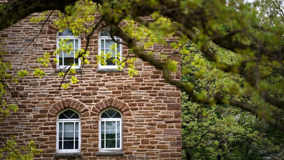 Carnegie Residence Hall in the spring.