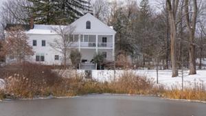 The Molly Root house in the snow.