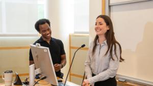 HILL Fellows Ricaldo Lewis and Greta Andelman '29 present on their internships.