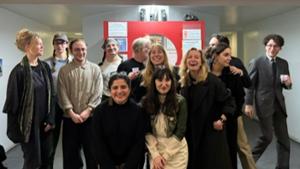 Cinema & Media Studies alumni, students, and faculty gathered at Anthology Film Archives in NYC at a celebration of Prof. Scott MacDonald's career.