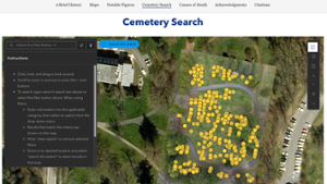screenshot of the Hamilton College Cemetery Search Tool