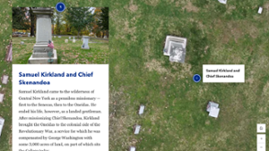 screenshot of Hamilton cemetery map highlighting notable figures