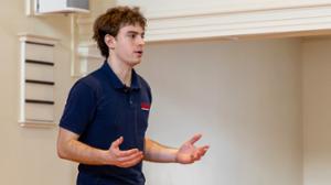 Sam Howland &rsquo;28 won the Wright Prize for the speech "The Power of Personal Narratives: What We Gain from Telling our Stories."