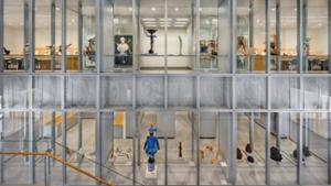 Pieces from the collection of the Wellin Museum of Art line the Archive Hall.