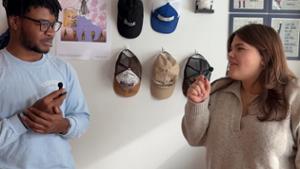 Marques and Rosie during the Major Hall dorm tour