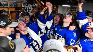 hockey team celebrates