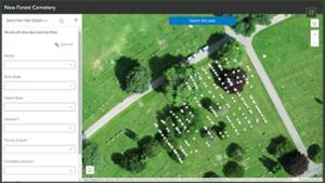 New Forest Cemetery interative map