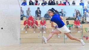 Karis Sun '28 posted her first victory of the season at the first position against Vassar.