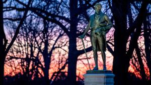 Statue at sunset