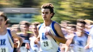 Liam Card '27 notched an impressive first race win with the Continentals and posted a massive personal best with a time of 25:46.7 on the 8-kilometer course  at the Hamilton College Cross Country Fall Invitational.
