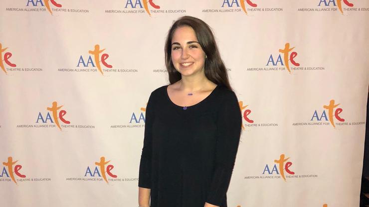 Lily Delle-Levine '21 at the AATE conference.