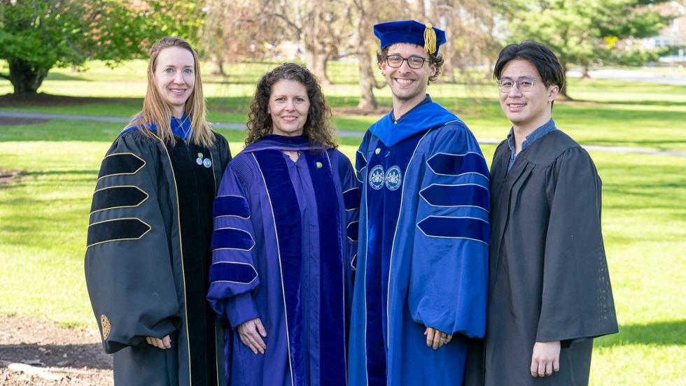 2026 Teaching Award Recipients Emily K. Harrison, Siobhan Robinson, Ryan Martinie, and Yuting Chen.