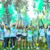Students celebrate Holi Festival at Babbitt Pavilion.
